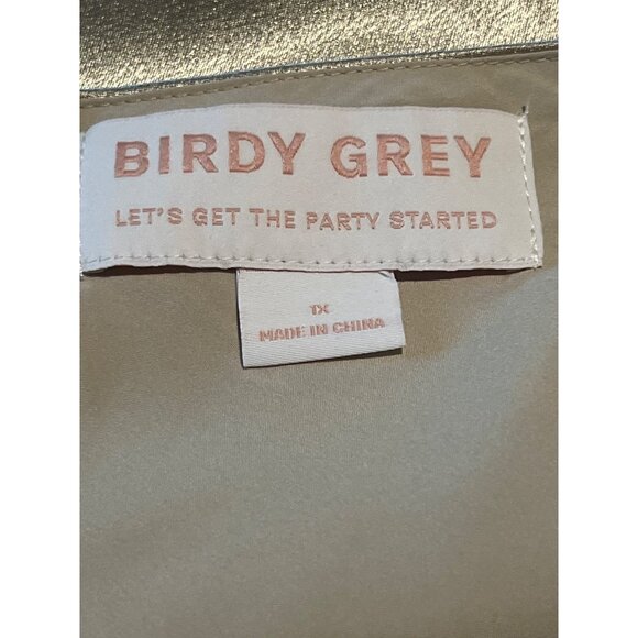 Birdy Grey Lisa Satin Midi Dress 1X Neutral Champagne NWT see description - Picture 4 of 12
